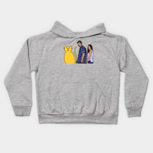 Distracted Boyfriend Meme Cats Kids Hoodie